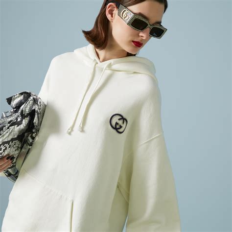 Gucci Felpa in jersey di cotone con cappuccio